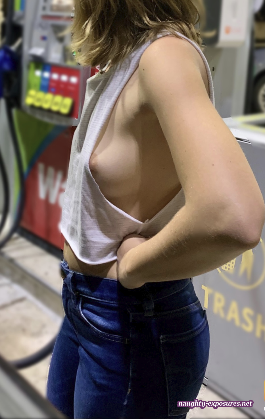 Braless girls out in public